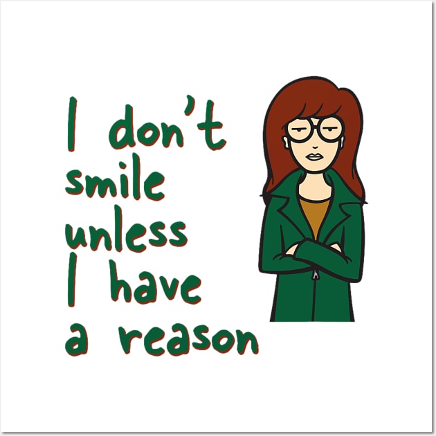 I don't smile Girl Funny Wall Art by Steven brown